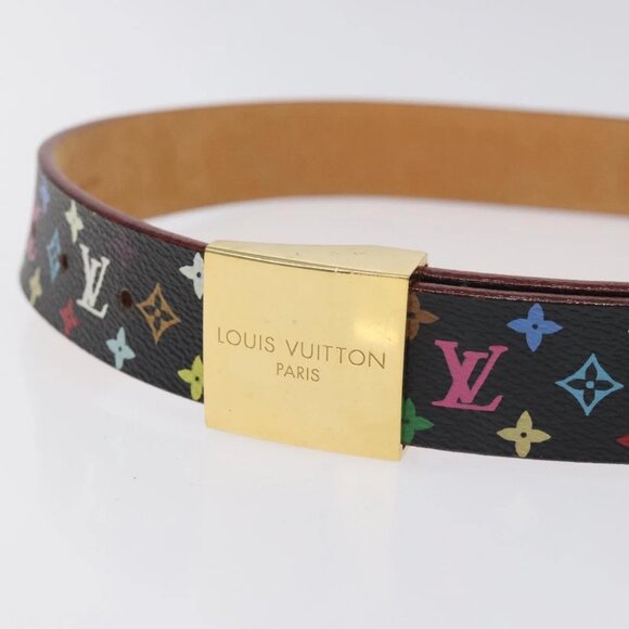 LOUIS VUITTON Monogram Multicolor Ceinture Care Belt Black LV - Picture 6 of 15